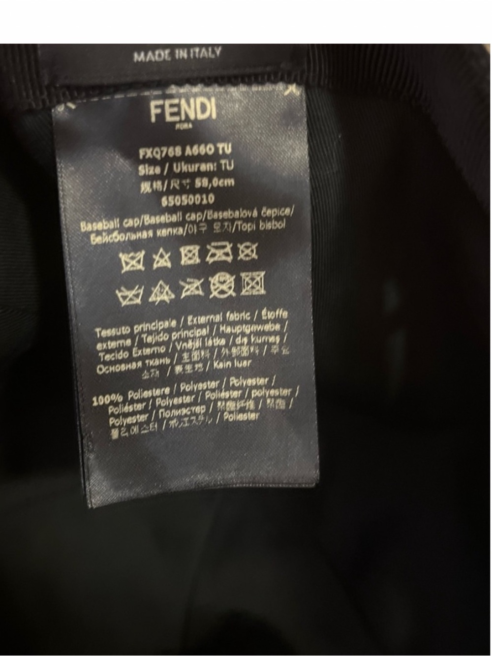 Fendi Black & Brown FF Logo Baseball Cap - Picture 3 of 3